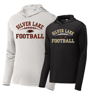 Silver Lake Eagles Football Classic customized PosiCharge Competitor hoodie in white and black with maroon and gold design