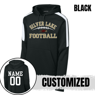 Black Silver Lake Eagles Football Classic fan favorite hoodie with personalized name and number on back