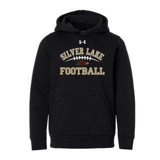 Black Under Armour team icon fleece hoodie with Silver Lake Eagles Football Classic maroon and gold design