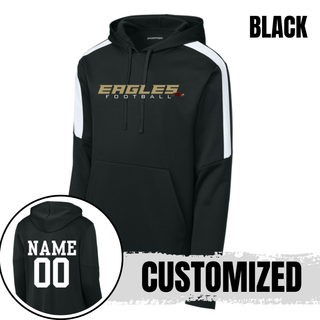Silver Lake Eagles Football Impact Fan Favorite Hoodie in black with customized name and number on back
