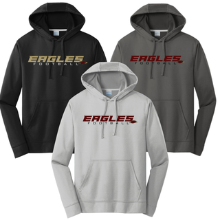 Silver Lake Eagles Football Impact performance hoodie in black, charcoal, and silver
