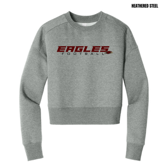 Silver Lake Eagles Football Impact Women's Cropped Crew in heathered steel
