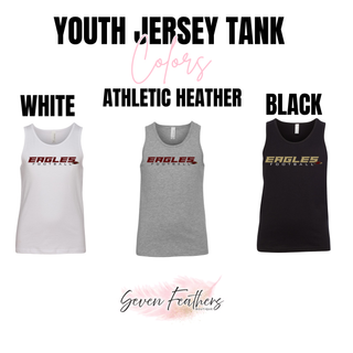 Color options for Silver Lake Eagles Football Impact Youth Jersey Tank: white, athletic heather, black
