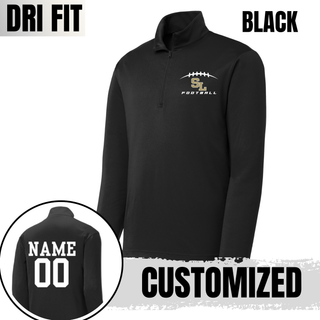 Silver Lake Eagles Football Kickoff black Dri-Fit quarter zip with customized name and number on back
