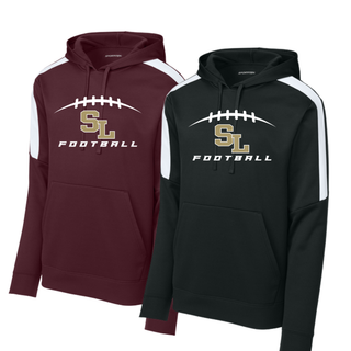 Silver Lake Eagles Football Kickoff Fan Favorite hoodies in maroon and black side by side
