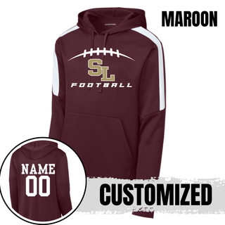 Silver Lake Eagles Football Kickoff maroon Fan Favorite hoodie with customized name and number on back

