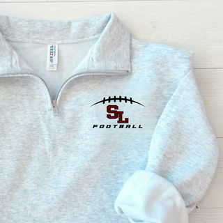 Silver Lake Eagles Football Kickoff ash grey cadet quarter zip close up on collar and zipper
