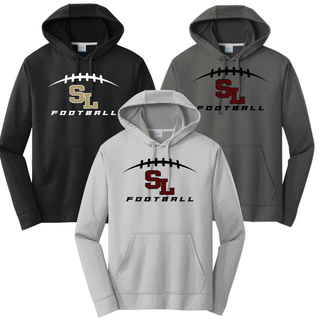 Silver Lake Eagles Football Kickoff performance hoodies in black, silver, and charcoal
