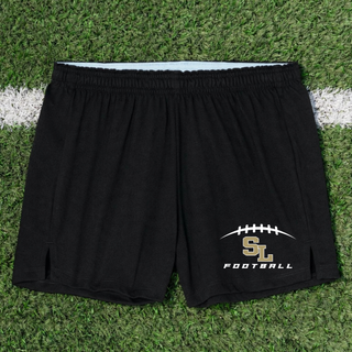 Silver Lake Eagles Football Kickoff black women's jersey knit squad short flat lay on turf
