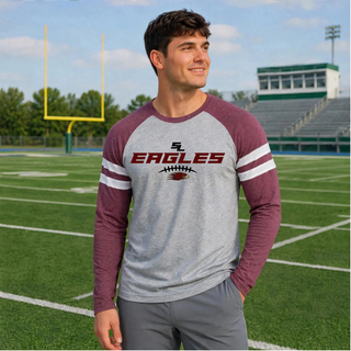 Silver Lake Eagles football artwork on a LAT Mash Up unisex long sleeve top