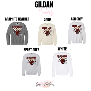 Silver Lake Eagles Football Retro Checker top Gildan color options
