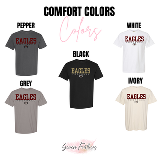 Pepper, White, Black, Grey, and Ivory Comfort Colors options with Silver Lake Eagles Football Standard graphic
