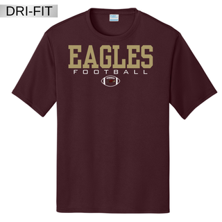 Maroon Dri-Fit Performance Top with Silver Lake Eagles Football Standard eagle football graphic
