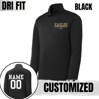 Black Dri-Fit Quarter Zip with Silver Lake Eagles Football Standard graphic and customizable name and number on back
