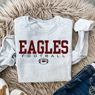Heather grey Silver Lake Eagles Football Standard top flat lay with jeans and sneakers

