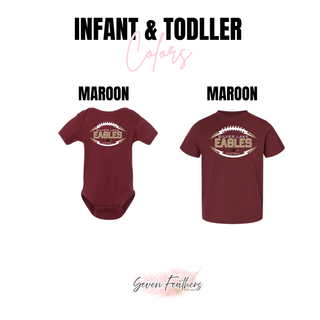 Silver Lake Eagles Football Stitchmark top infant and toddler maroon options