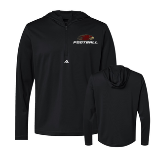 Silver Lake Eagles Football Strike Adidas lightweight quarter zip hoodie in black front and back view
