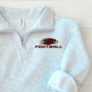 Silver Lake Eagles Football Strike cadet quarter zip pullover in ash grey with eagle head logo and football wordmark
