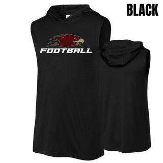 Silver Lake Eagles Football Strike competitor sleeveless hoodie in black front and back view
