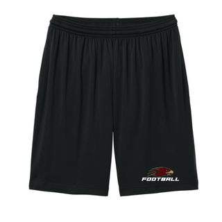 Silver Lake Eagles Football Strike cooling performance short in black with eagle head logo and football wordmark

