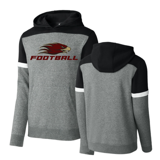 Front and back of Silver Lake Eagles Football Strike Drive Fleece Colorblock Hoodie in grey and black
