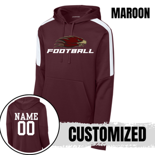 Silver Lake Eagles Football Strike fan favorite hoodie in maroon with customized name and number on back
