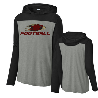 Front and back of Silver Lake Eagles Football Strike Halftime Long Sleeve Hoodie in grey and black
