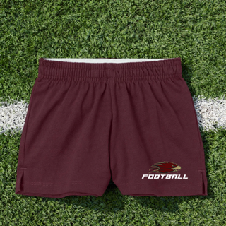 Silver Lake Eagles Football Strike jersey knit squad short in maroon with eagle head logo and football wordmark
