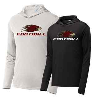 Silver Lake Eagles Football Strike PosiCharge competitor hoodie in white and black with eagle head logo and football wordmark
