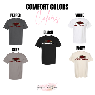 Silver Lake Eagles Football Strike top Comfort Colors options in pepper, white, black, grey, and ivory
