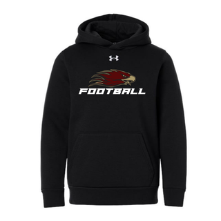 Silver Lake Eagles Football Strike Under Armour team icon fleece hoodie in black with eagle head logo and football wordmark
