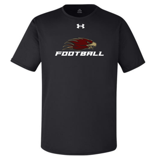 Silver Lake Eagles Football Strike design on black Under Armour youth tech tee
