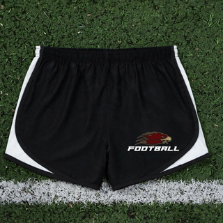 Silver Lake Eagles Football Strike womens cadence performance short in black with eagle head logo and football wordmark
