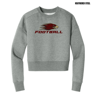 Silver Lake Eagles Football Strike Women's Cropped Crew in heathered steel
