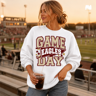 Silver Lake Eagles Game Day Pennant Top in White, lifestyle photo