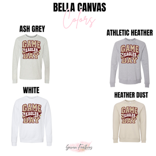 Silver Lake Eagles Game Day Pennant Top Bella Canvas color options: Ash Grey, Athletic Heather, White, and Heather Dust