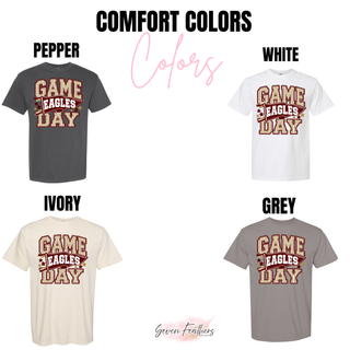 Silver Lake Eagles Game Day Pennant Top Comfort Colors color options: Pepper, White, Ivory, and Grey