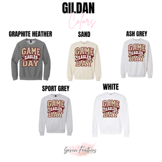 Silver Lake Eagles Game Day Pennant Top Gildan color options: Graphite Heather, Sand, Ash Grey, Sport Grey, and White