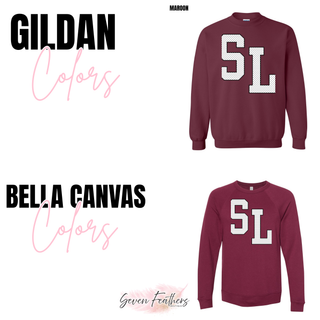 Silver Lake Eagles Oversized SL Black Outline Petite Polka Dot Top maroon Gildan and Bella Canvas garment options