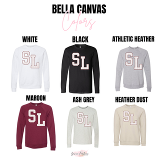 Silver Lake Eagles Oversized SL Maroon Outline Petite Polka Dot Top Bella Canvas garment color options