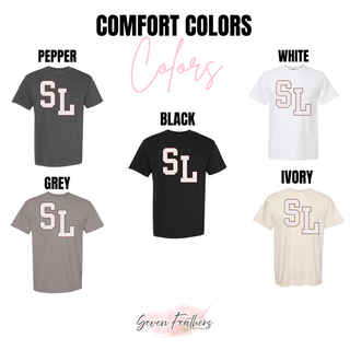 Silver Lake Eagles Oversized SL Maroon Outline Petite Polka Dot Top Comfort Colors tee color options