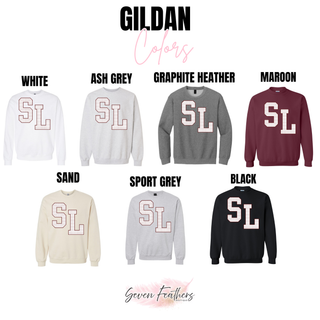 Silver Lake Eagles Oversized SL Maroon Outline Petite Polka Dot Top Gildan garment color options