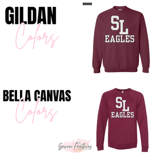 Silver Lake Eagles SL Monogram Petite Polka Dot Top maroon Gildan and Bella Canvas garment options