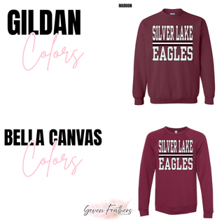Silver Lake Eagles Stacked Petite Polka Dot Top maroon Gildan and Bella Canvas garment options