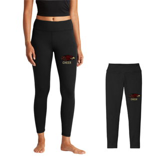 Black 7/8 legging with SL Eagles logo and CHEER text on left leg shown on model and flat lay view
