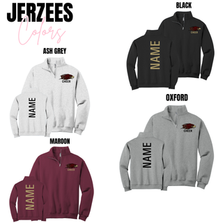 Silver Lake Power Eagle cheer quarter zip in ash grey, black, maroon, and oxford with optional NAME sleeve print
