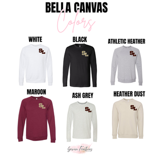 Bella Canvas Silver Lake staggered SL top in white, black, athletic heather, maroon, ash grey, and heather dust
