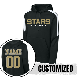 black hoodie with custom name and number on back