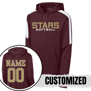 maroon hoodie with custom name and number on back