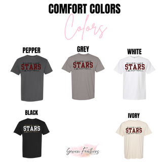Diamond District design on Comfort Colors short sleeve tees shown in pepper, grey, white, black, and ivory